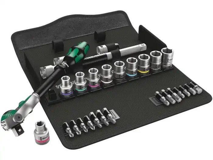 8100 SC 9 Zyklop Speed ratchet set, 1/2″ drive, imperial, 28 pieces