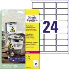 Avery Zweckform Folienetikett L4773-20 63,5×33,9mm 480 St./Pack.