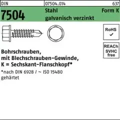 Bohrschraube DIN 7504 6-kt-Flanschkopf K 4,2×25 Stahl galv.verz. 1000St.