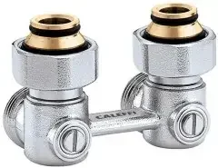 Caleffi Zweirohr Hahnblock 3011 Eckform, 3/4Z IG