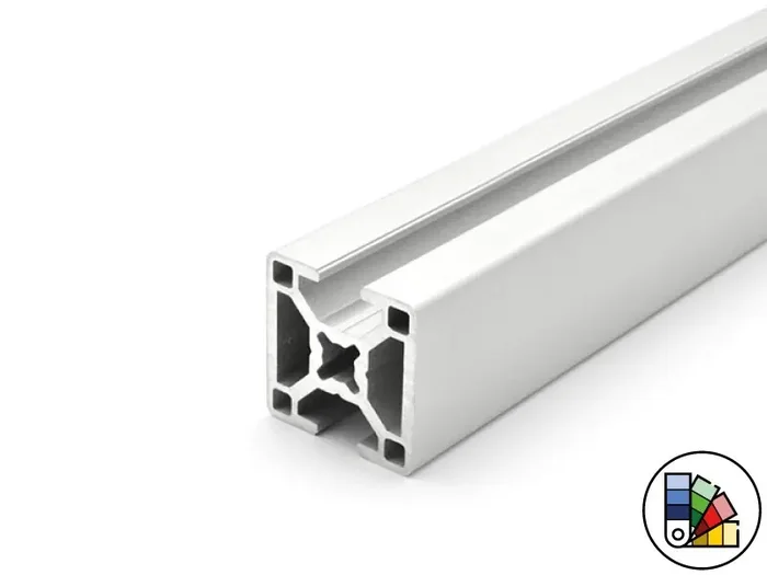 Designprofil / Aluminiumprofil 30x30L – 2N-180° – B-Typ Nut 8 – Stablänge 3 Meter – Pulverbeschichtung in verschiedenen Farben wählbar