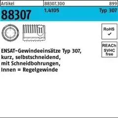 Ensat Gewindeeinsatz R 88307 Typ 307 M6x 8 1.4105 25 Stück