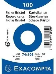 Exacompta Karteikarte 10500SE DIN A7 blanko weiß 100 St./Pack.
