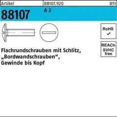Flachrundschraube R 88107 Schlitz VG M8x 30 A 2 200 Stück