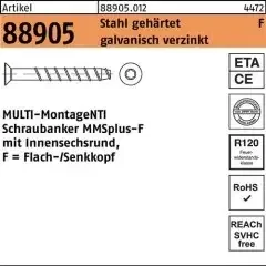 Heco Schraubanker R 88905 MMSplus-F 7,5×140/85/105 T40 Stahl galv.verz. 50St.
