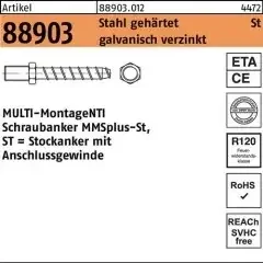 Heco Stockanker R 88903 MMSplus-St 7,5×100 M8 SW 10 Stahl galv.verz. 50St.