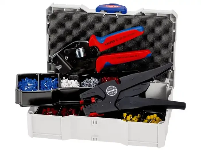 KNIPEX 97 90 16 Crimp-Sortiment für Aderendhülsen 1 x 12 40 200, 1 x 97 53 09, 8 x Aderendhülsen Sets 265 mm