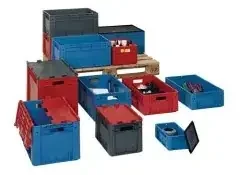 La-ka-pe Transportbehälter L400xB300xH210mm rot PP Schwerlast Seitenwände geschl.