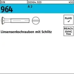 Linsensenkschraube DIN 964 Schlitz M10x 35 A 2 100 Stück