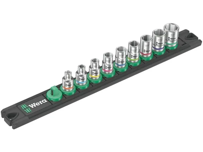 Magnetic socket strip A Imperial 1 Zyklop socket set, 1/4″ drive, imperial, 9 pieces