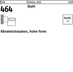 Rändelschraube DIN 464 hohe FormM3x 10 Stahl 50 Stück