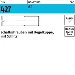 Schaftschraube DIN 427/ISO 2342 Kegelkuppe/Schlitz M10x 30 A1 100 Stück
