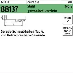 Schraubhaken R 88137 Typ 4 gerade 80x 5,5x 18 Stahl galv.verz. 100St.