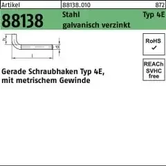 Schraubhaken R 88138 Typ 4E gerade M5x50x12 Stahl galv.verz. 100St.