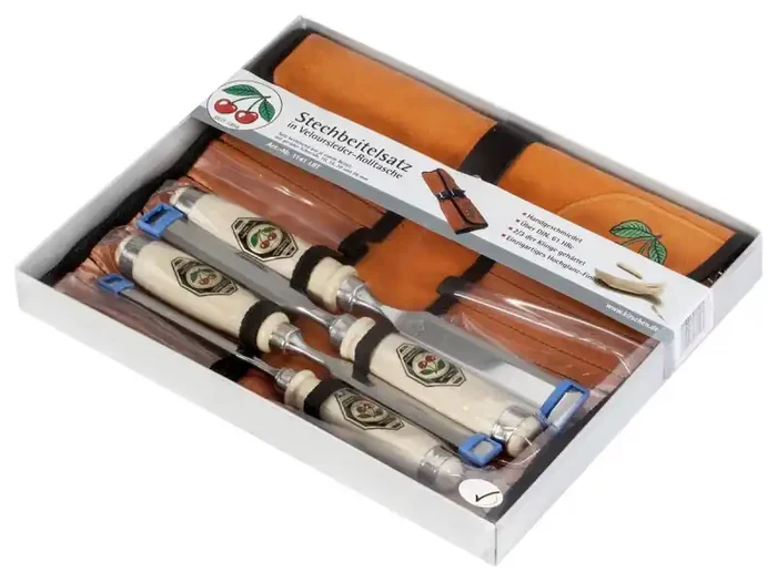 Stechbeitelsatz, 1001 in Lederrolltasche, 4-tlg.