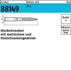 Stockschraube R 88149 Typ 23 E M6x 180 A 2 100 Stück