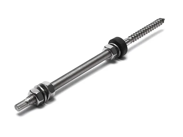 Stockschraube SW7-M10X250-A2 mit DIN 934 Sechskantmuttern+ Unterlagsscheiben