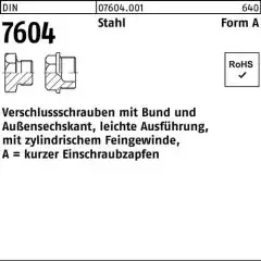 Verschlußschraube DIN 7604 Bund AM 14x 1,5 Stahl 50 Stück