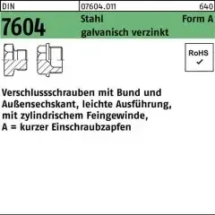 Verschlußschraube DIN 7604 Bund AM 18x 1,5 Stahl galv.verz. 25 Stück
