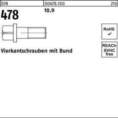 Vierkantschraube DIN 478 Bund M8x 30 10.9 50 Stück